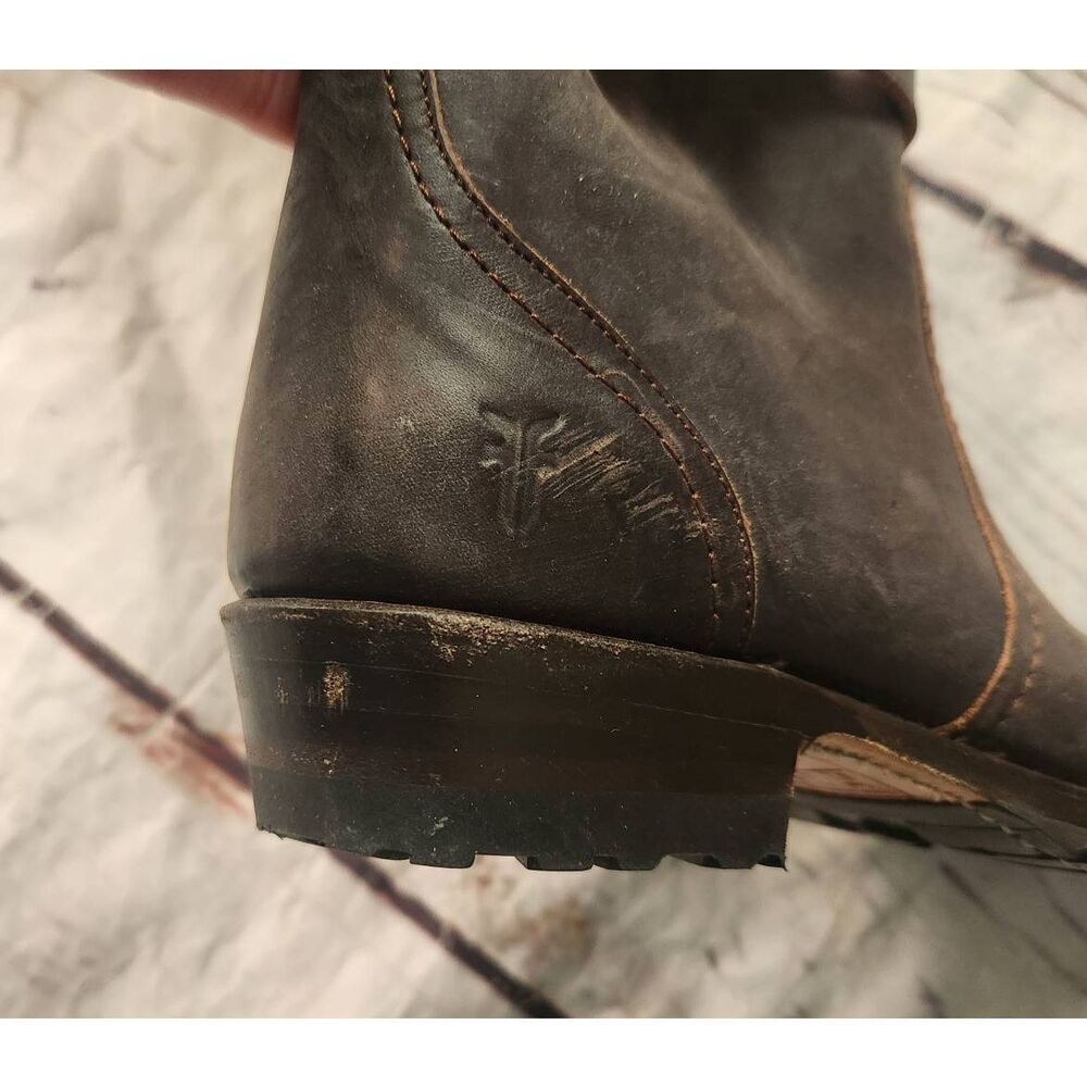 Frye‎ Dorado Lug Sole Suede Knee High Riding Boots Size 6 - Picture 7 of 7